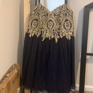 Short strapless prom dress